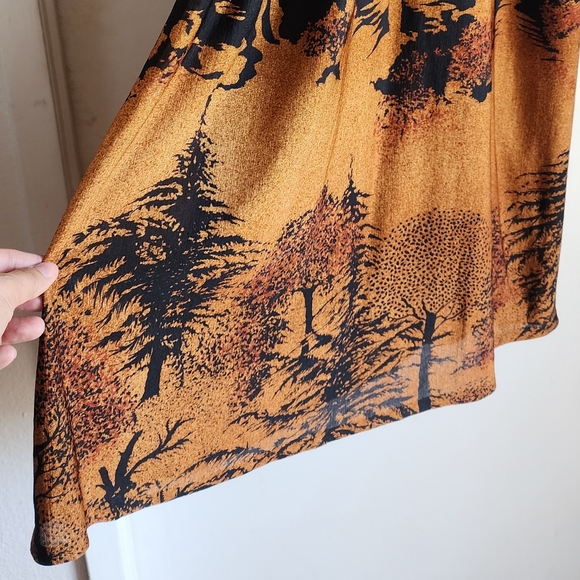 Vintage Seewald Rlegant Black and Brown Patterned Dress Sz 46 -‎ 14 - Picture 3 of 4